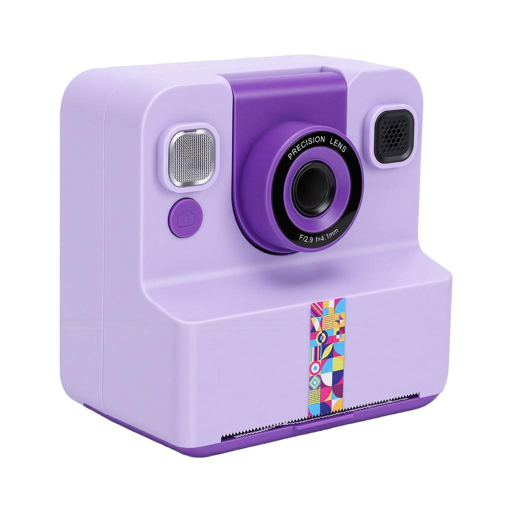 Kids Instant Print Camera 32GB Storage Digital Camera with Printing Paper 1080P Video Recording 180 Degree Flip Lens