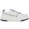 MLB New York Yankees Synthetic Leather Height Increasing Mid top Skateboard Shoes Unisex White Navy Blue 3ASXM046N-50NYS
