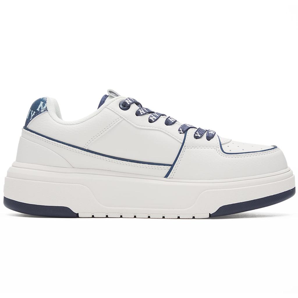 MLB New York Yankees Synthetic Leather Height Increasing Mid top Skateboard Shoes Unisex White Navy Blue 3ASXM046N-50NYS