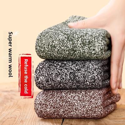 Herren Herbst- und Winter Verdickte Samt Warme Kniehohe Wollsocken