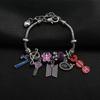 BTS Charm Bracelet OT7 Whale ARMY Logo Purple Crystal Beads Silver-Plated Snake Chain Jewelry Kpop Fan Gift for Army