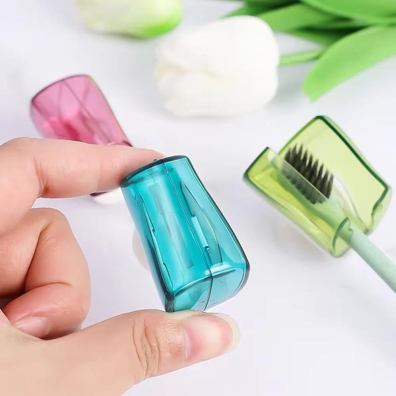 3Pcs Suction Cup Toothbrush Holder Dustproof Wall Mount Toothbrush Head Covers Bathroom Travel Hotel Tooth Brush Organizer