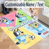 Custom Text Printed Rug Bluey Non Slip Floor Carpet For Home Room Decor