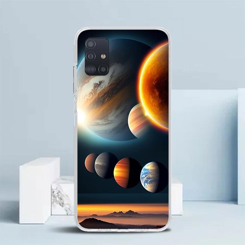 Earth Stars Space Soft Cover for Samsung Galaxy A12 A22 A32 A52 A72 A02S Phone Case Note 20 Ultra 10 S10 Plus A51 A71 A50S A20S