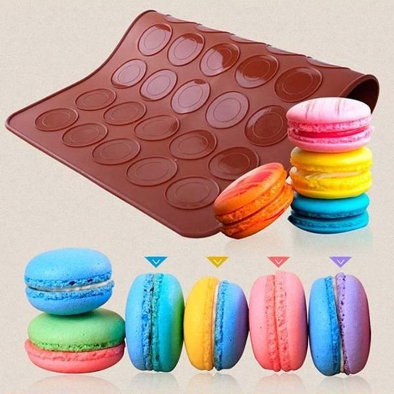 30 Hål Återanvändbar Högtemperaturbeständig och Lätt att Rengöra Macaron Silikon