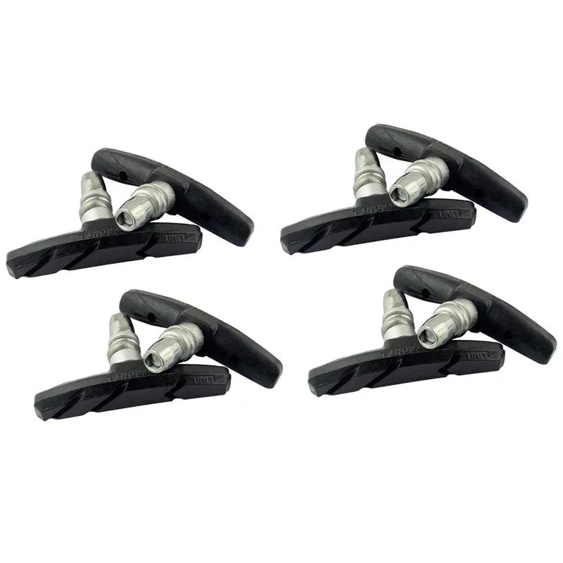 1 2 4 Pairs MTB Road Bike Silent Brake Pads Cycling V Brake Holder Shoes Rubber Blocks Durable Bicycle Brake Pads Accessories
