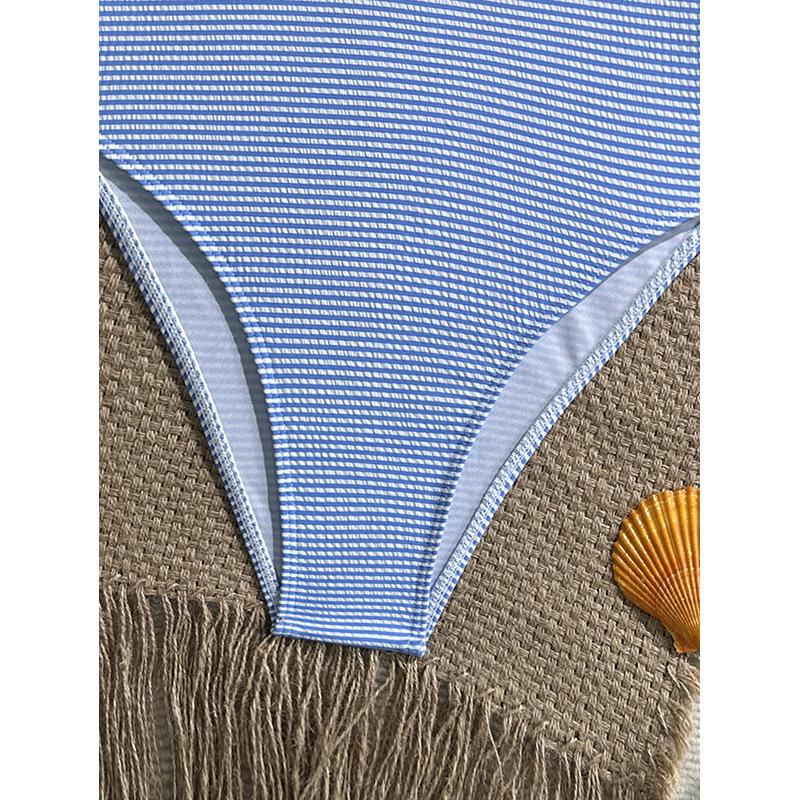 New Sexy Striped Frilled Strappy Women Swimwear One Piece Swimsuit Female Monokini Padded Bather Bathing Suit