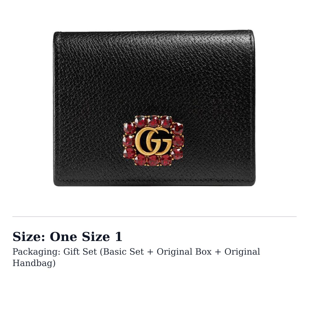 GUCCI GG Marmont Leather Wallet Small Women's Black 499783-CWGHT-8230