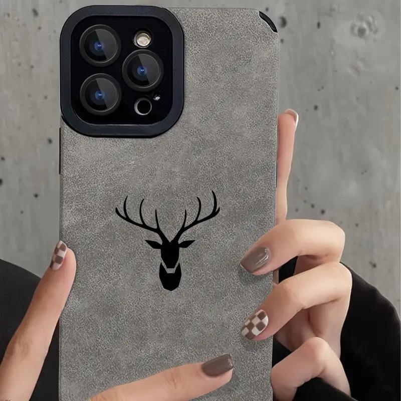 Etui Elk Head Suede z pełnym obramowaniem dla iPhone 12/13 Pro Max & 14/XR/XS Max