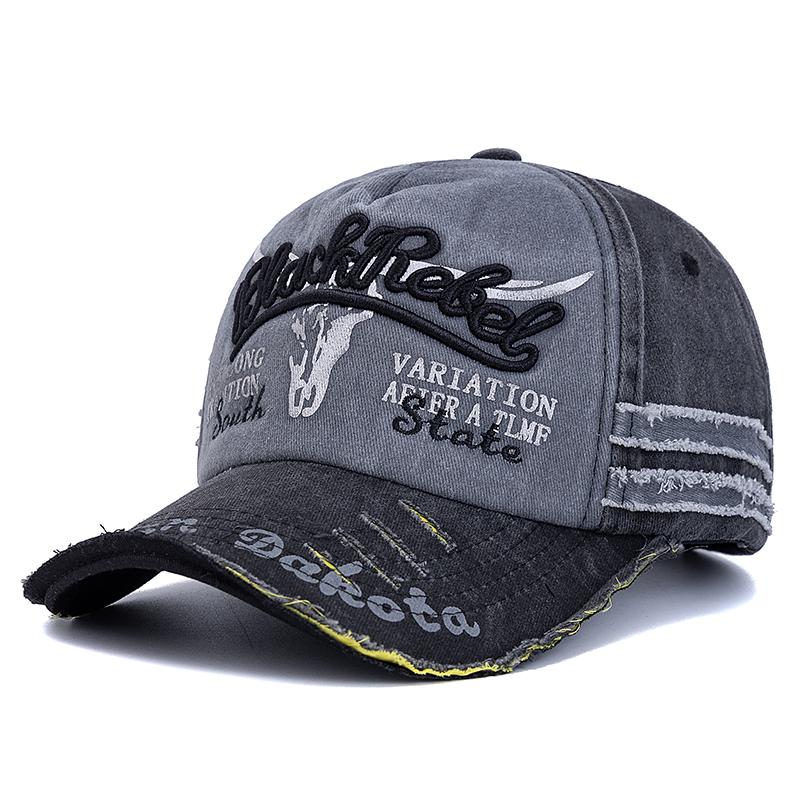 Hot Sale Unisex Premium Washed Vintage Cap Cow Head Pattern Baseball Caps Men Women Outdoor Sports Hats Cap