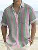 New Fashion Spring and Summer Leisure Gradual Change Color Printed Hawaiian Shirt Men's Vacation Seaside Trade Manufacturers