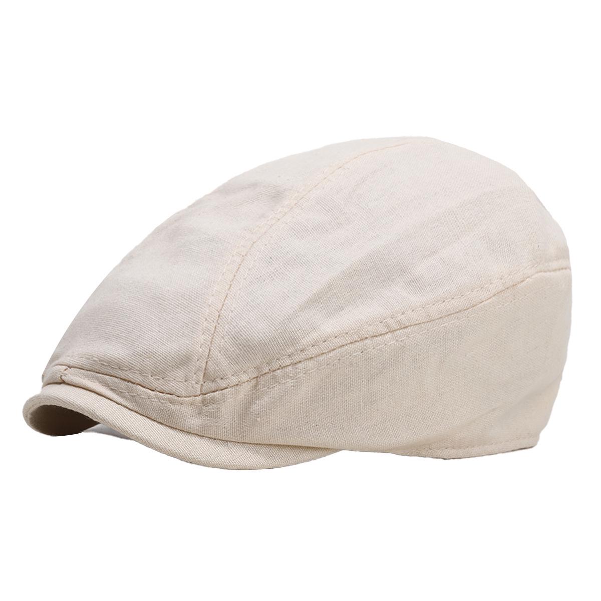 Retro Linen Duckbill Cap - Breathable, Reversible, Unisex for Spring/Summer One Size