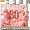 2D 30th Birthday Photography Backdrop Pink Gold Balloon & Confetti Party Background