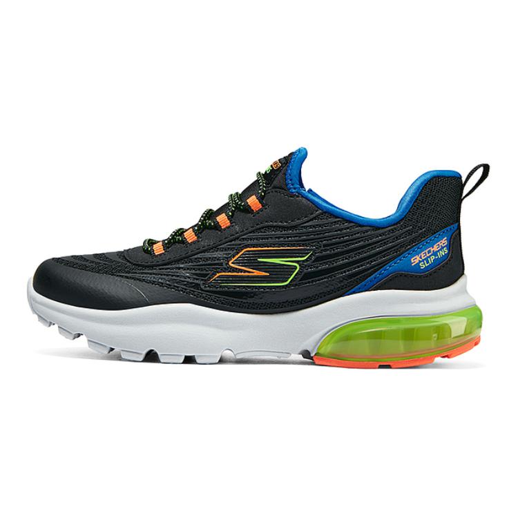 Skechers Kids Boys Casual Slip-On Shoes Shock Absorbing Breathable Low-Top Running Shoes Kids sneakers Black 403829L-BKMT 27.5