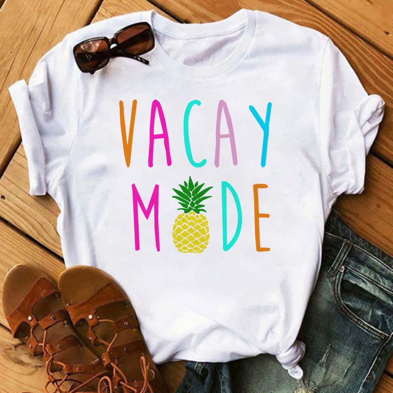 Maycaur Tee Women T-shirt Summer Short Sleeve Avocado Print Clothes Fashion Cartoon Fruit Graphic T Shirt Kawai Female Tops TEE