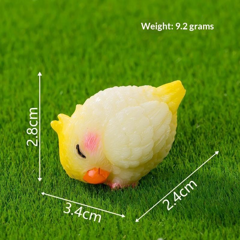 6Pcs Cute Cartoon Cockatiel Ornaments Horticultural Plant Animal Resin Handicraft Birds Models Diy Home Garden Decoration