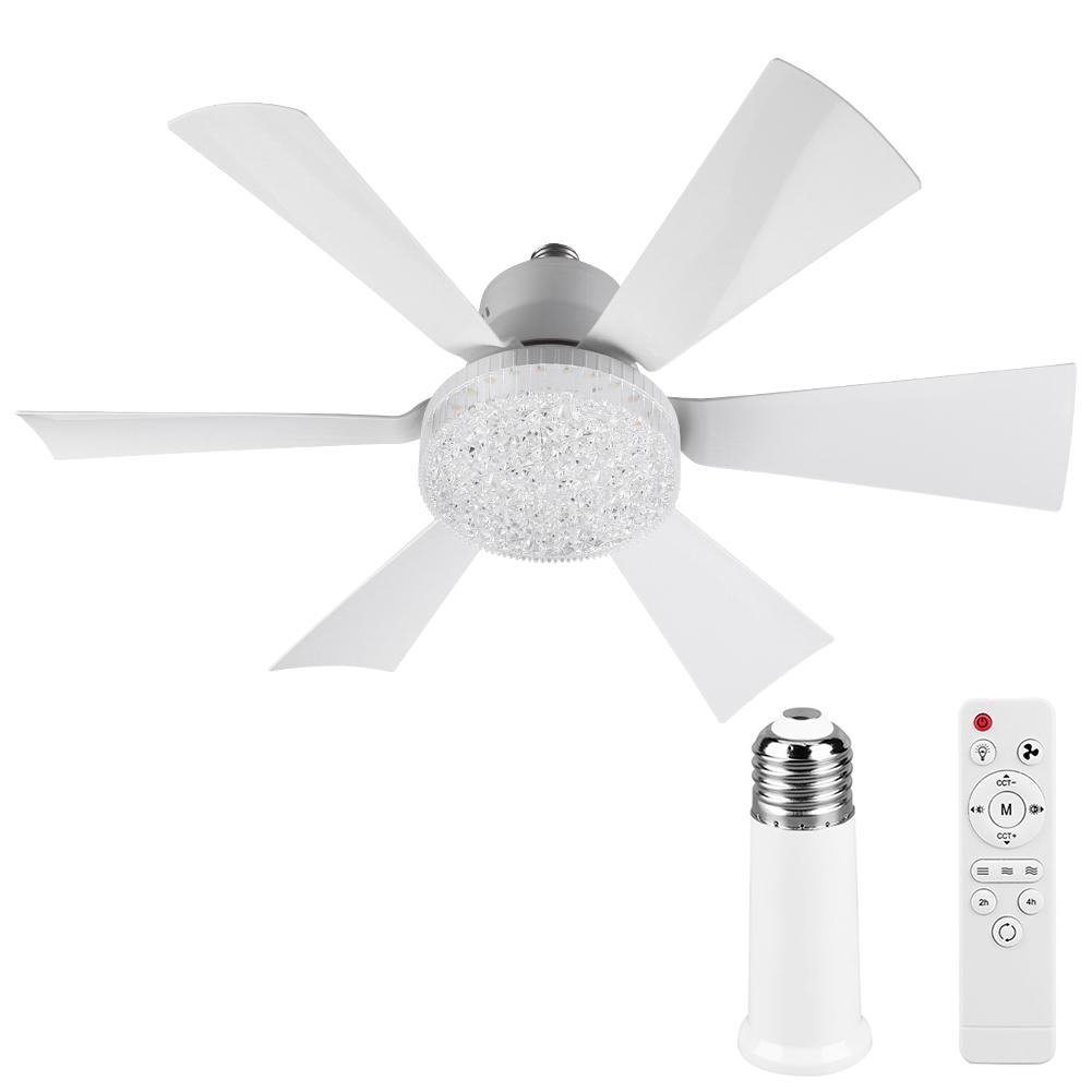 Ceiling Fan with Light LED Light Fan Adjustable Wind Speed Timing Wireless Fan Crystal Ceiling Fan Light for Living Room Bedroom