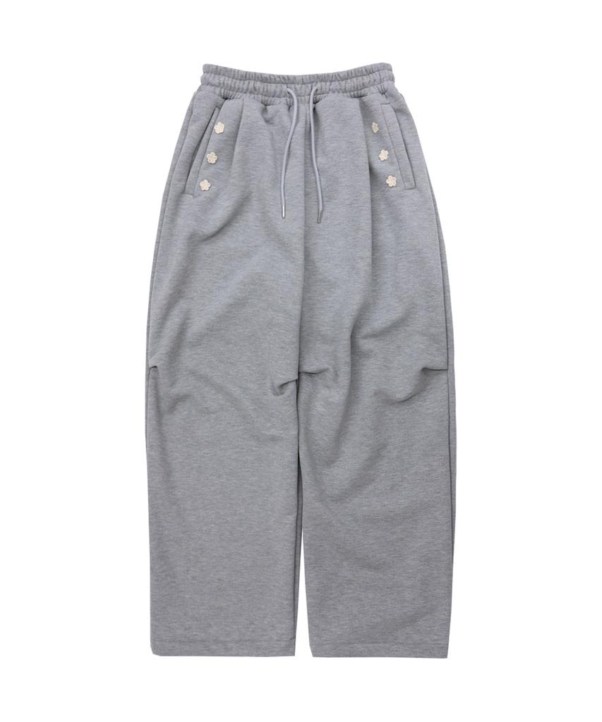 SIWL107 Crochet Sweat Pants (Melange Gray)