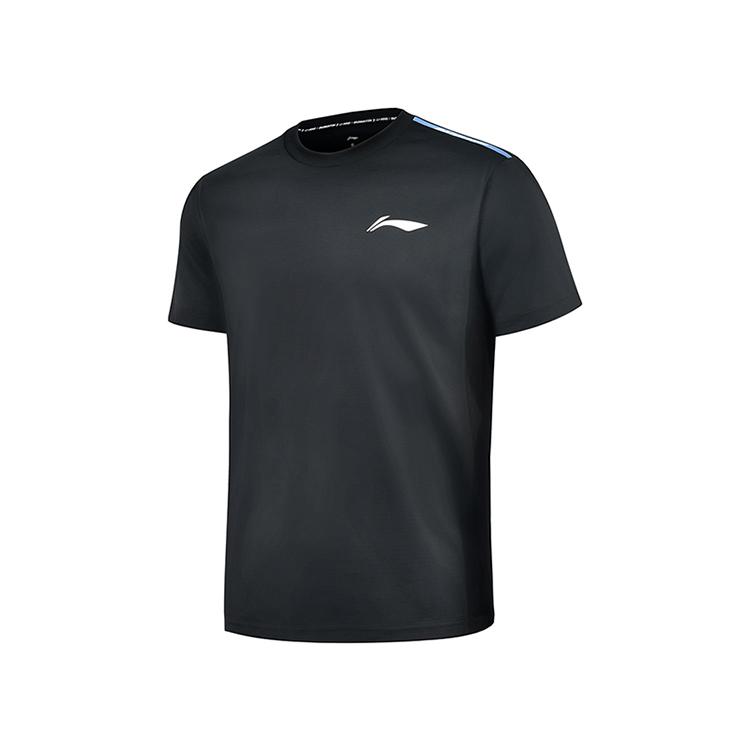 Li-Ning Quick-Drying Breathable Round Neck Short Sleeve T-Shirt Unisex Tops Black AHSU467-1