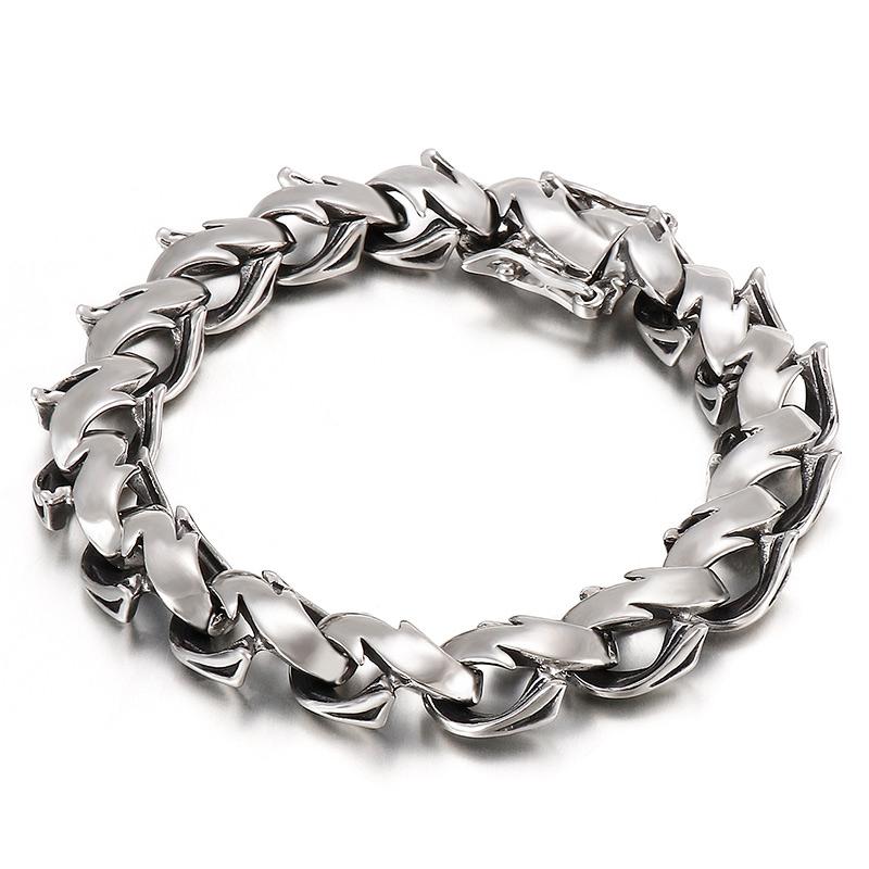 

Polished Chunky Bracelet Men s Unique Link Chain Accessories Stainless Steel 316L Punk Fashion Jewelry Boyfriend Gift 20.5cm