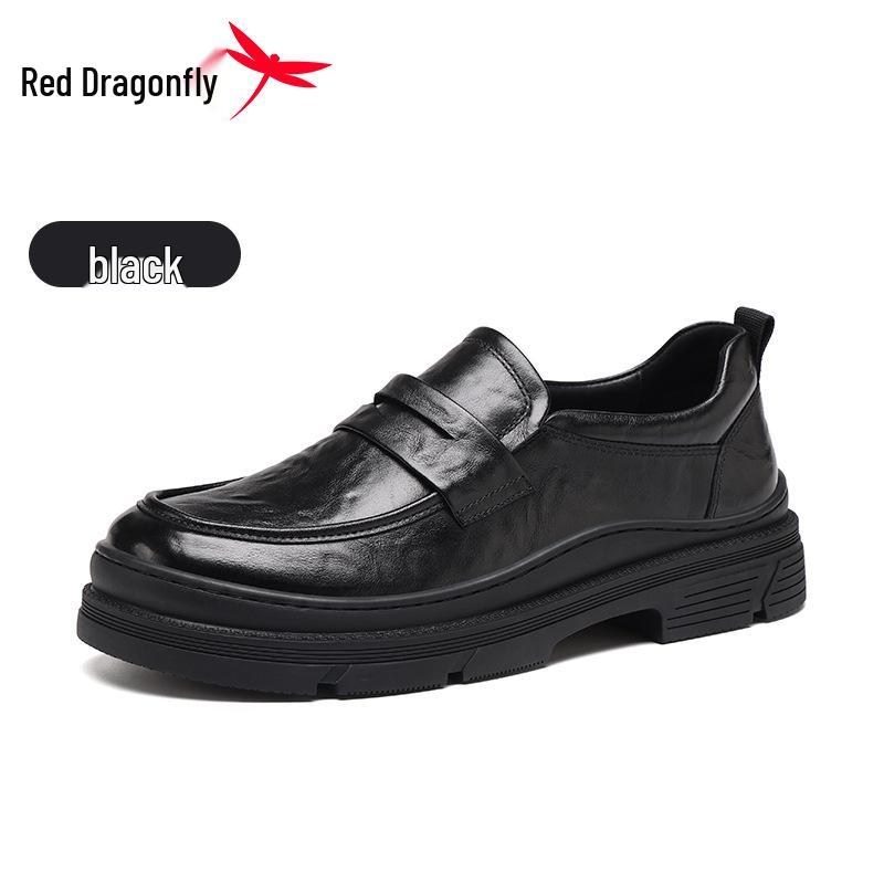 Red Dragonfly Men's Genuine Leather Slip-On Loafers