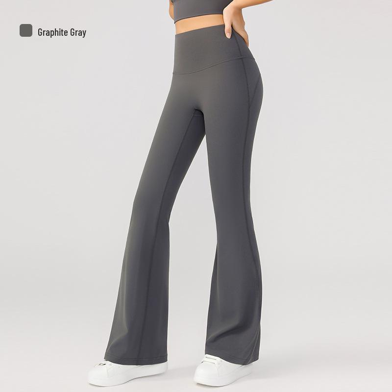 Women's High Waist Hip-Lifting Flare Yoga Pants - Professional Nude Feel, No T, Micro Flare Design for Fitness and Sports.