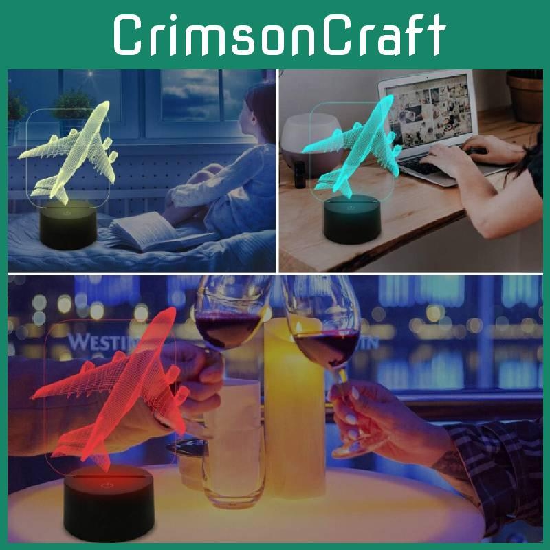 Airplane Usb Night Lamp With Remote Control And Multicolor Lighting For Kids Room