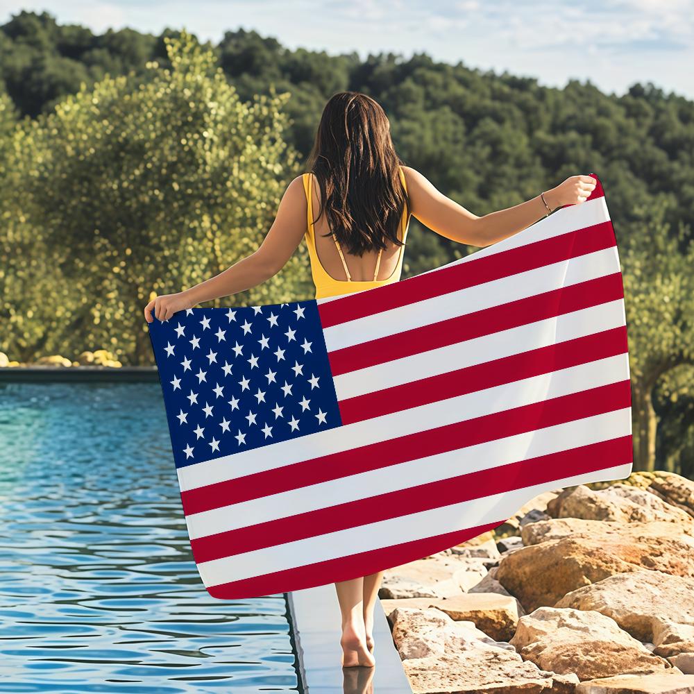 Asciugamano Bandiera USA America Asciugatura Rapida Assorbente Asciugamano da Spiaggia per Sport, Fitness, Nuoto e Attività all'Aperto