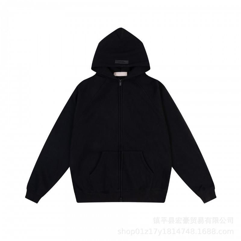 Unisex Oversized Fleece-Lined Hooded Zip-Up Sweatshirt With Embroidered Letter Print