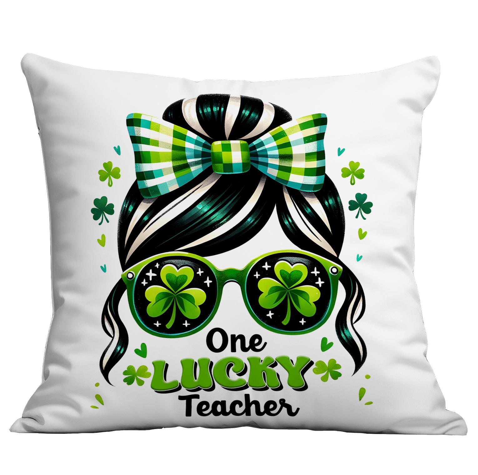 

St. Patrick s Irish Day Pillowcases Triple Leaf Sofa Cushion Pillowcases Festive Decor 45 * 45Cm