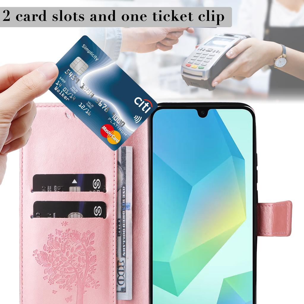 For Samsung Galaxy A16 4G/Galaxy A16 5G/Galaxy A17 5G/Galaxy A26 5G Phone Case with Stand Cat Tree Pattern Leather Wallet Mobile Cover