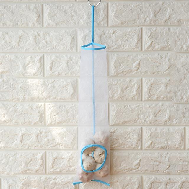 2 PCs Kitchen Hanging Fruits and Vegetables Storage Net Bag Garlic Potato Onion Storage Bag Mesh Extraction Bags