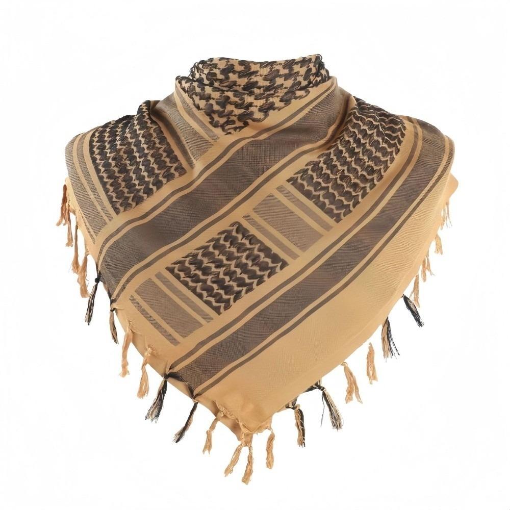 Breathable Tassel Jacquard Square Scarf Durable Neck Gaiter Ideal Gift Neck Wrap Shawl Outdoor