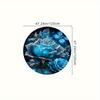 Luxurious Blue Floral and Butterfly Pattern  Round Shape Floor Mats Kitchen Hallway Runner Rug Bedroom Living Room Soft Carpet Non-slip Area Rug