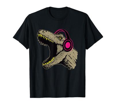 T-Rex Headphones Need Noise Music Musical Dino T-Shirt