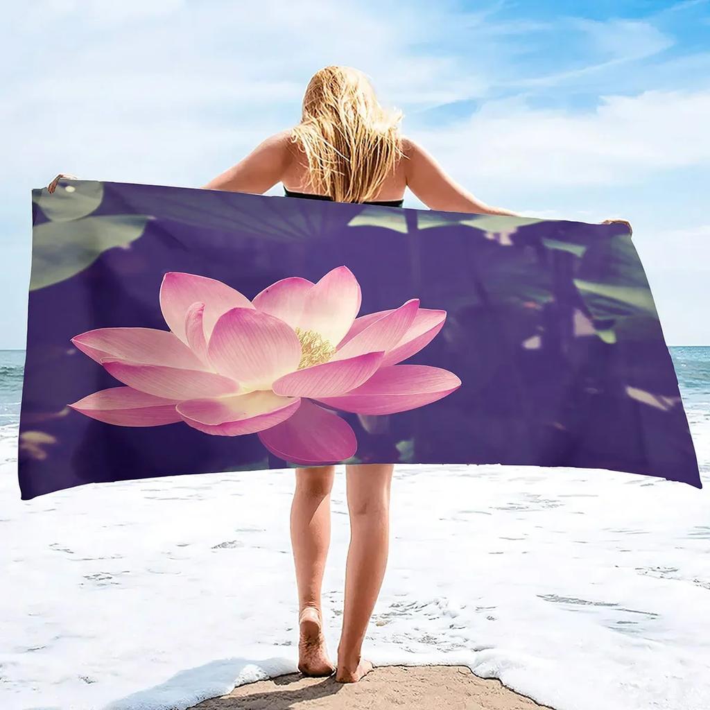 Oversize Beach Towel Clearance Towels,Water Lily Cool Travel Pool Towel, Quick Dry Sand Free Beach Towels Ideal Gift for Women