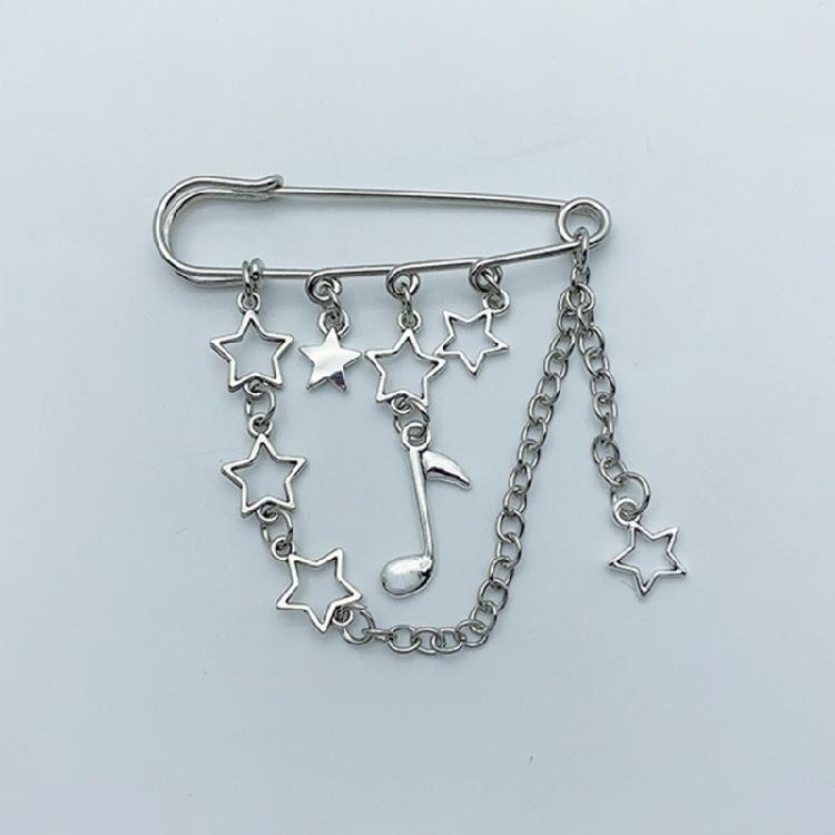 Trendy Star Women Brooch Pin Tassels Chain Safety Pins Backpack Handbag Ornament