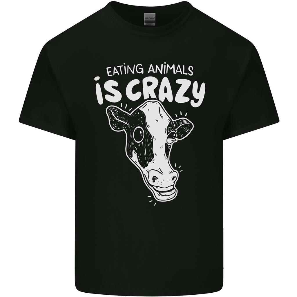 Eating Animals Is Crazy Vegetarian Vegan Unisexs Light Cotton TShirt