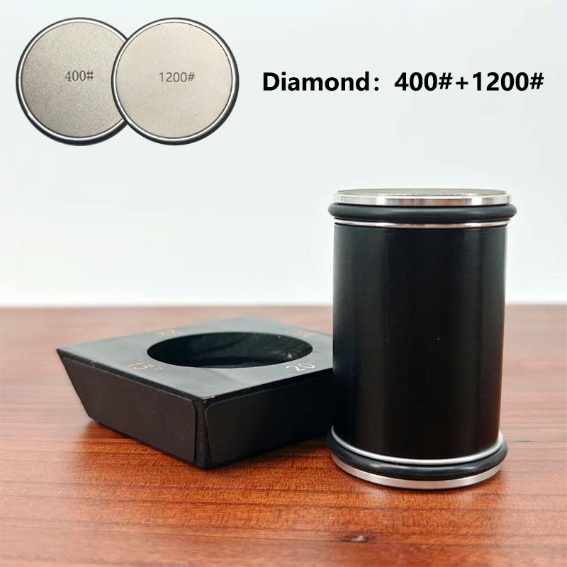 Professional Rolling Knife Sharpener Kitchen Roller Sharpeners 4angle 15/18/20/22° Woodwork Sharpening System Wooden Magnet Base