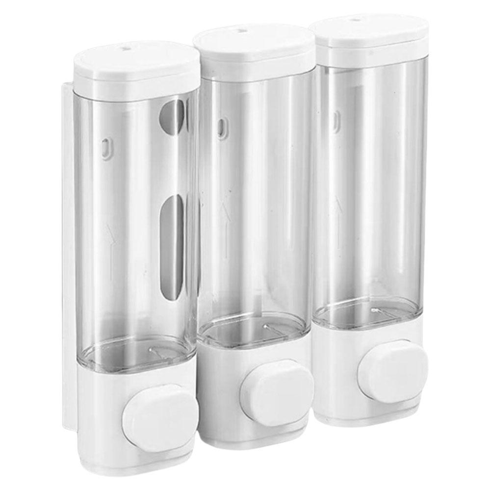 Shampoo and Conditioner Dispenser 3 Chamber Shower Soap Dispenser Wall-Mounted Shower Dispenser for Bathroom Kitchen Hotel