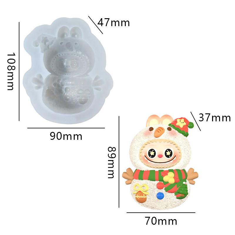 Kawaii Labubu Silikonform Søtt Tegneseriebilde Bakeform DIY Sjokoladekake Godteri Bakeform Håndverksverktøy