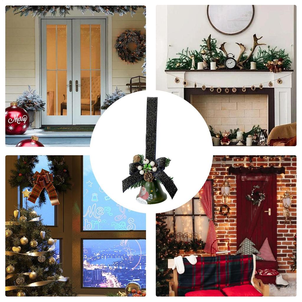Christmas Bells For Decoration Metal Pendant Home Decor Front Door Hanger Bells Decorations For Wall Classroom Wreaths Window