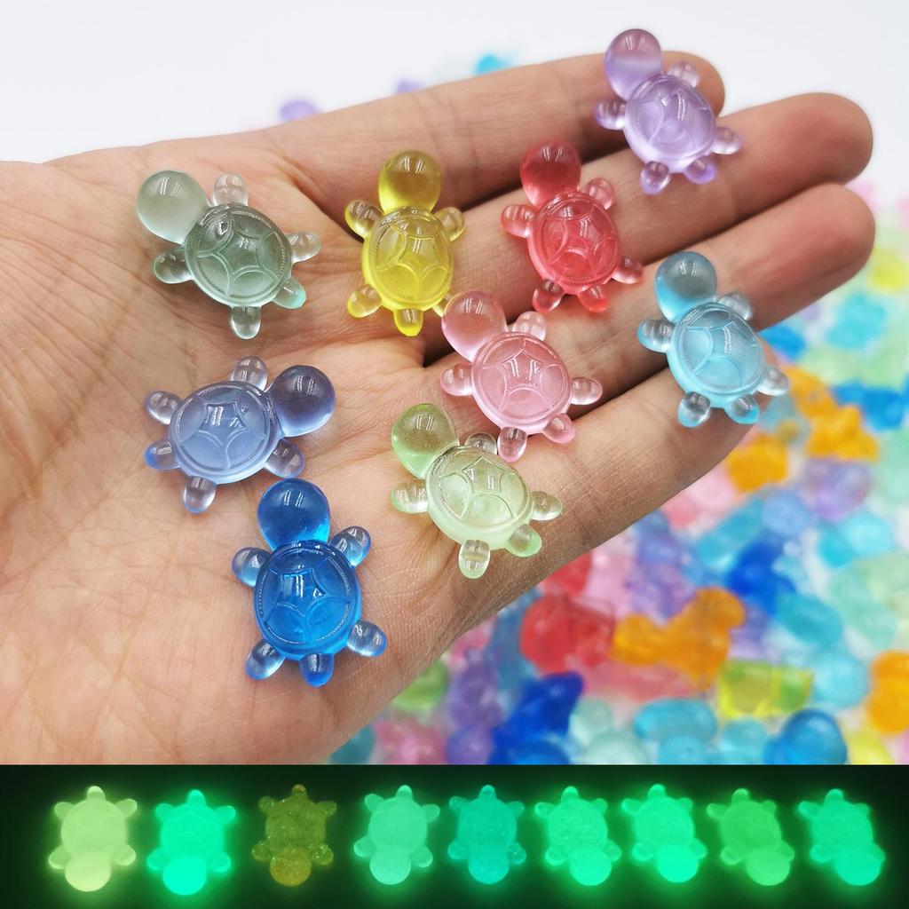 Luminous Cute Animal Mini Ornaments: Turtle, Bear, Rabbit - Handmade Glowing Accessories