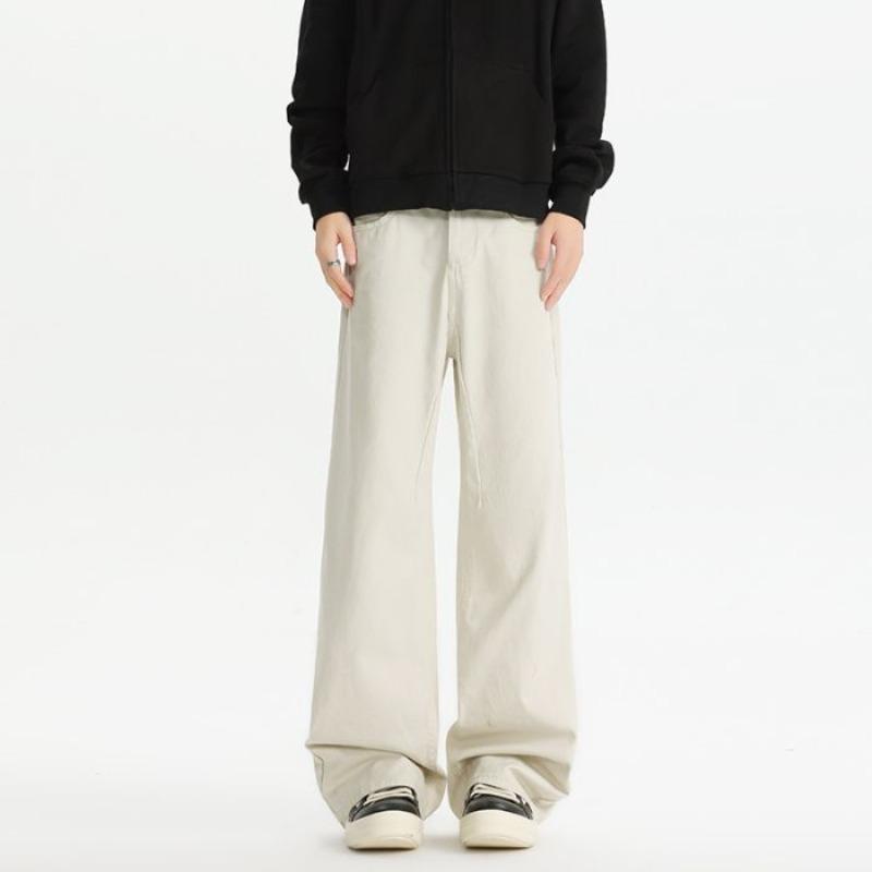 Season's new jeans men's pants spring loose wide legs drooping feeling mopping casual pants men