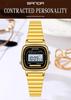 SANDA Retro Steel Band Square Dial Waterproof Alarm Clock Watch for Men & Women