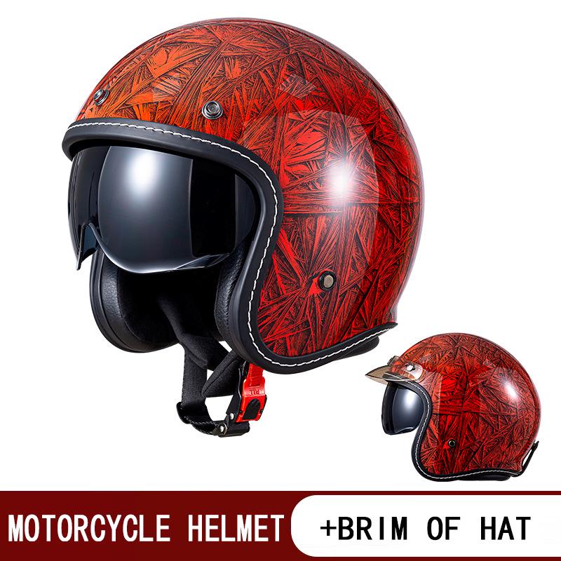 Best-Selling 3/4 DOT Motorcycle Helmet for Men & Women – Retro Scooter/Moped/Cruiser Style