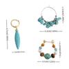 Pearl Beaded Earringdrop Water Droped Vintage Hoop Earrings Fashion Faux Turquoise Earrings  Women