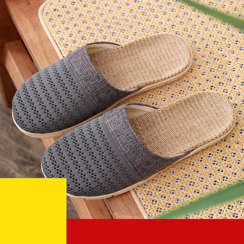 

Женские тапочки весна лето обувь нескользящие легкие дышащие кружевные пары домашние напольные тапочки 43-44EU/CN44-45