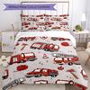 3pcs fire truck Bedding Set Duvet Cover Closure Includes 1 Duvet Cover & 2 Pillowcases, Soft and Comfortable for All Seasons.