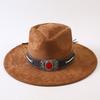 Popular European and American Style Suede Big-brimmed Top Hat, Men's and Women's Classic Fashion Western Cowboy Hat